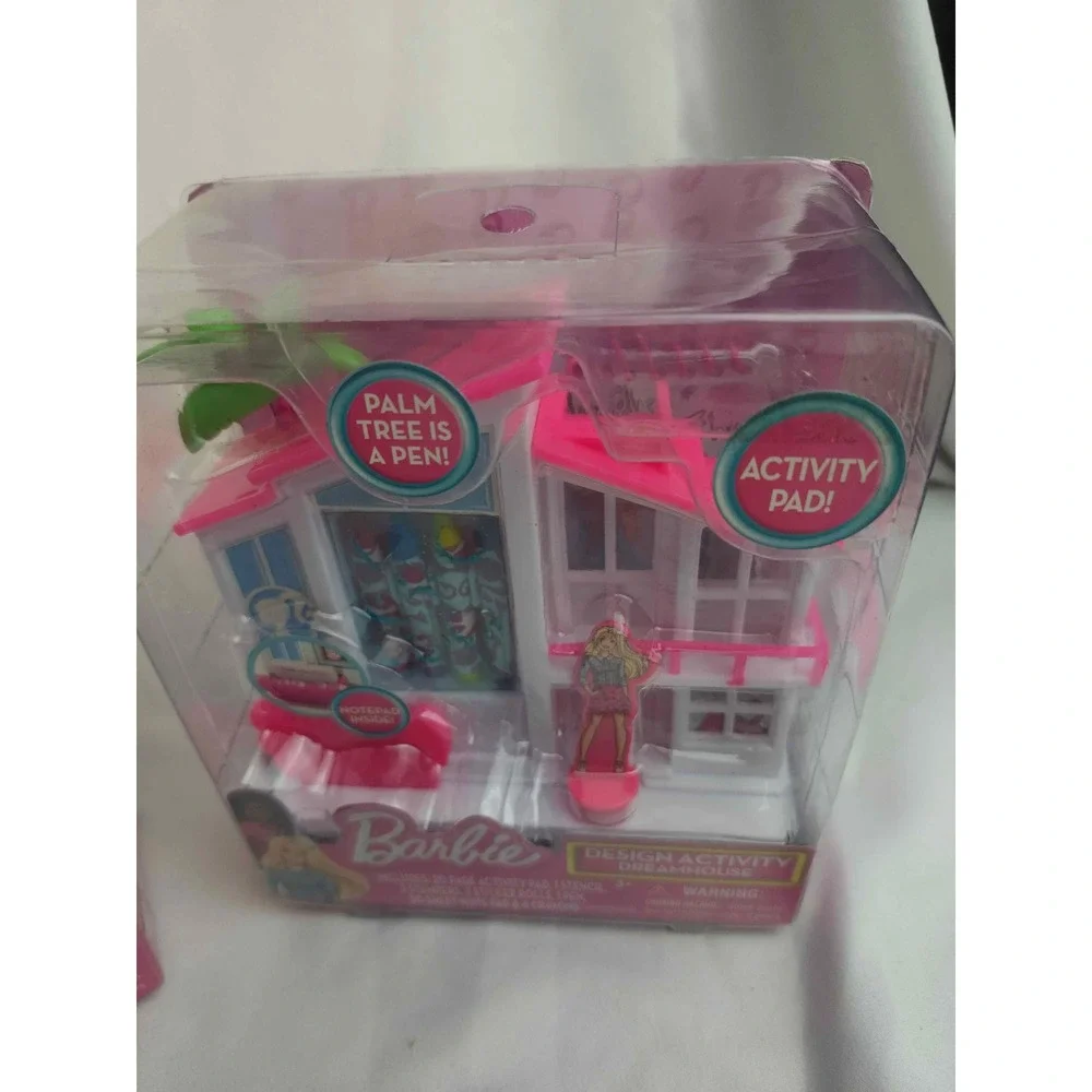 Barbie Design Activity Dreamhouse Set with Art Supplies and Palm Tree Pen 2 Pack